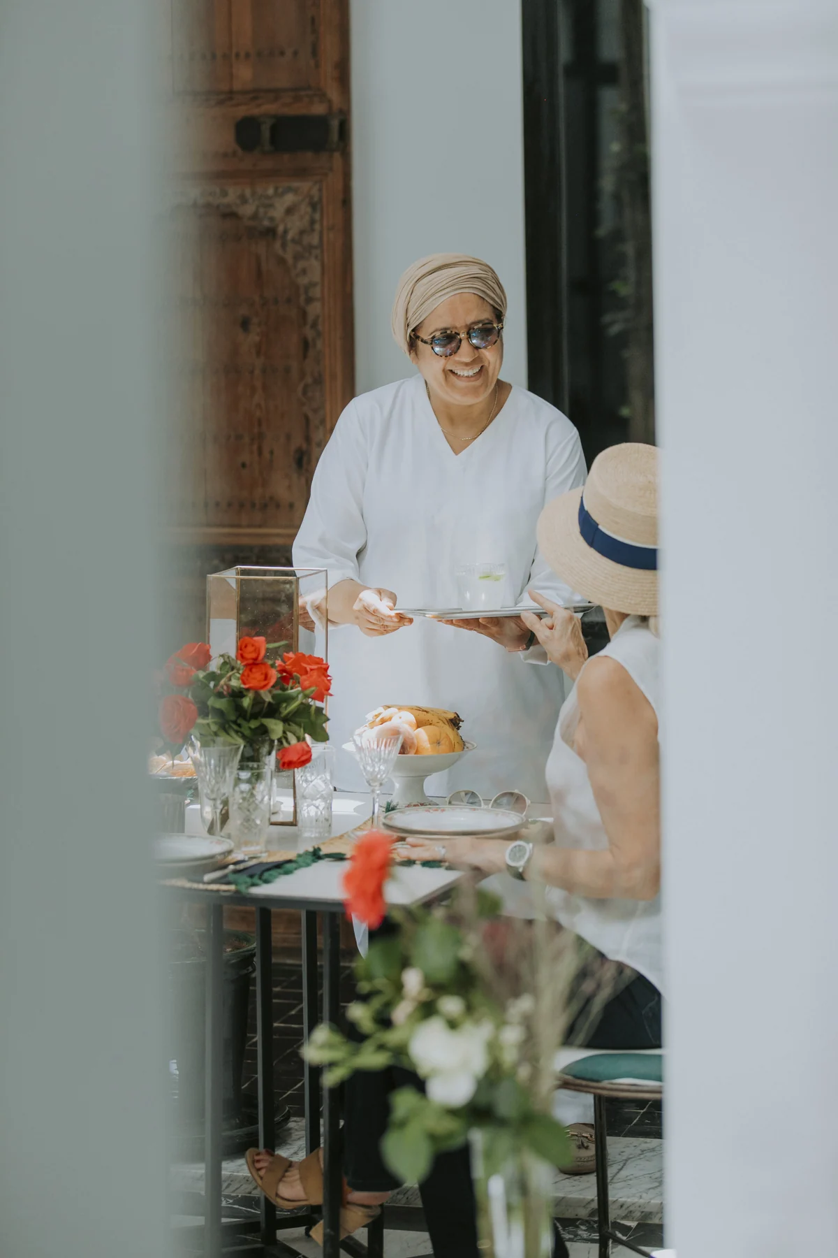 Tea being served at Palazzo Montefiore